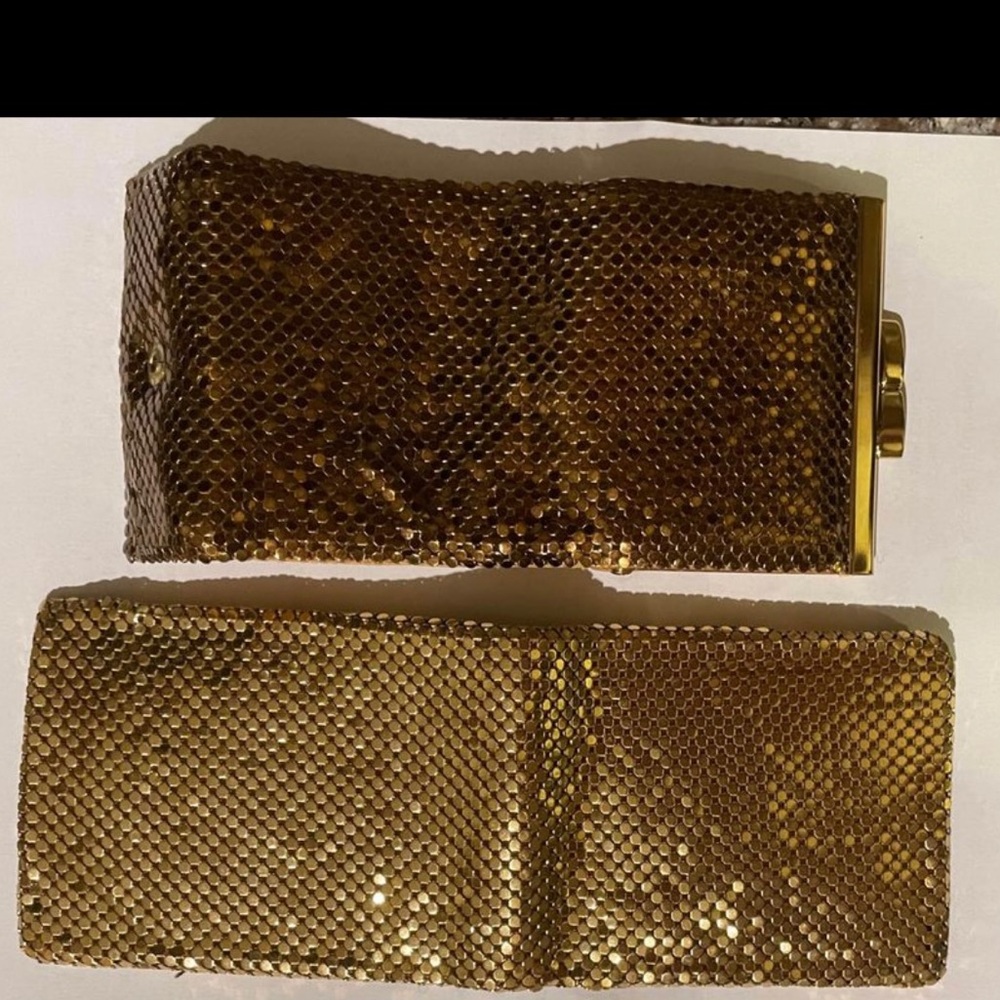 3 Vintage Whiting & Davis Gold Mesh Bifold Wallet Trifold Coin Evening Purse Bag - Picture 2 of 7